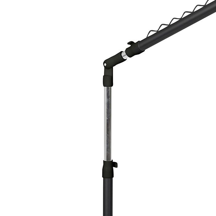 Een in hoogte verstelbare schuin geplaatste steun in zwart en zilver 6 Compactor