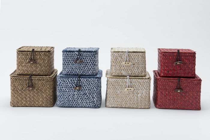 Set van 2 Zeegras Opbergmanden 'Tresor' - Blauw 2 Compactor