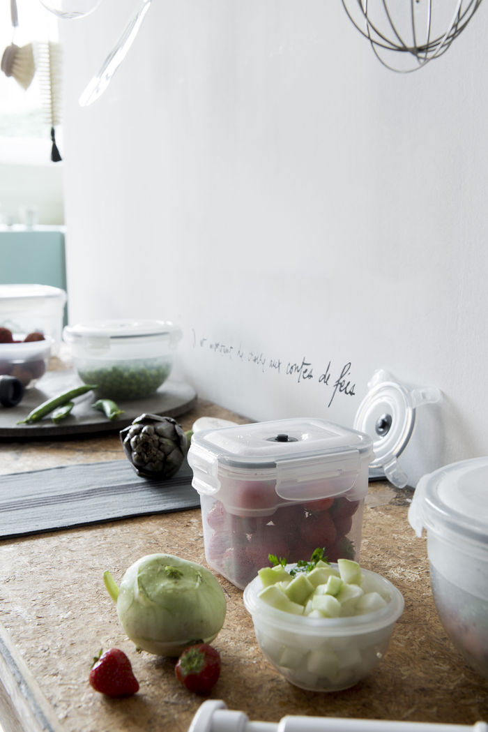 Set van 4 Aspi Fresh Rechthoekige Vacuüm Vershouddozen met Pomp 3 Compactor