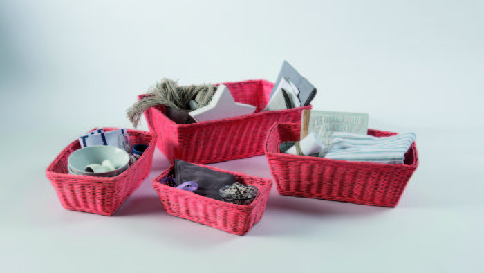 Set van 4 Rotan Opbergmanden 'Saga' - Koraal 2 Compactor