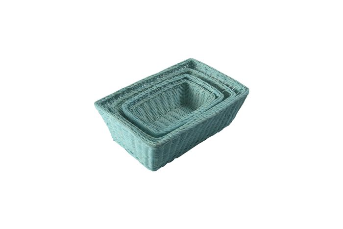 Set van 4 Rotan Opbergmanden 'Saga' - Turquoise 2 Compactor