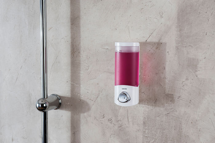 Enkele Stick-on Zeep-/Shampoodispenser 360 ml . Wit 5 Compactor