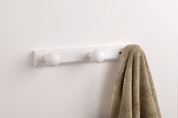 Houten Wandhanger 3 haken - Wit 1 Compactor