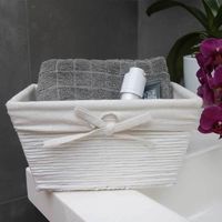 Opbergmand van Gevlochten Papier 'Kimo'- Wit