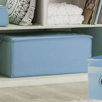 Blauwe dekbed opberghoes