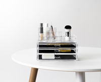 Sieraden en Make-up Kastje Groot 3 Lades - Transparant