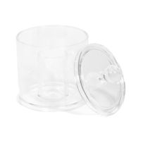 Wattenstaafjes-/Wattenschijfjeshouder met deksel - Transparant