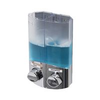 Stick On Dubbele 2 x Zeep/Shampoodispenser 310 ml - Chroom