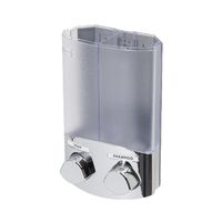 Stick On Dubbele 2 x Zeep/Shampoodispenser 310 ml - Chroom