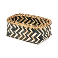 Bamboe Mand 'Zebra' Klein - Zwart/Naturel