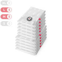 Set van 10 Medium en Large Ruimtebesparende Vacuüm Opbergzakken 'Aspispace' - 5 Medium en 5 Large