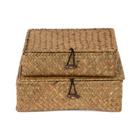 Set van 2 Zeegras Opbergmanden 'Macao' - Bruin