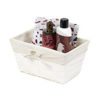 Opbergmand van Gevlochten Papier 'Kimo'- Wit