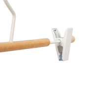 Houten Kledinghanger 'Helsinki' met Metalen Klemmen - Wit