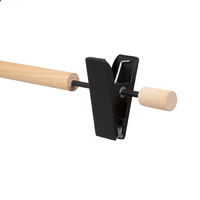 Houten Kledinghanger 'Helsinki' met Metalen Klemmen - Zwart