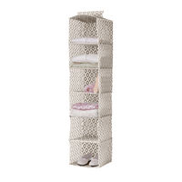 Hangende Kledingplanken 'Daman Beige' met 6 vakken