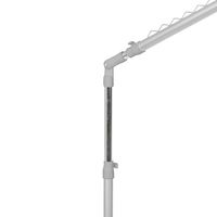 Een in hoogte verstelbare schuin geplaatste steun in grijze en zilver