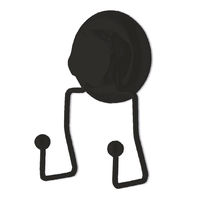 Bestlock Black Zuignap Dubbele Wandhaak