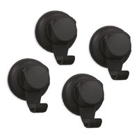 Bestlock Black Zuignap Set van 4 Kleine Muurhaken