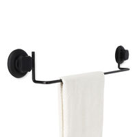 Bestlock Black Zuignap Wand Handdoekstang 