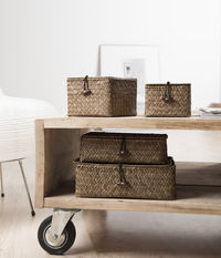 Set van 2 Zeegras Opbergmanden 'Macao' - Bruin