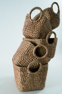 Set van 5 Gevlochten Opbergmanden 'Caracas'