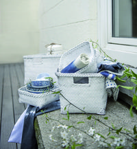 Set van 6 Bamboe Opbergmanden 'Dalat' - Wit