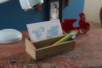 Vintage Houten Bewaardoos met 2 Vakken