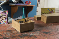 Vintage Vierkante Houten Bewaardoos